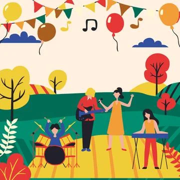 Musical Instruments Arrangement Иллюстрация