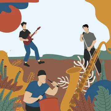 Musical Instruments Arrangement Illustration