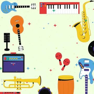 Musical Instruments Arrangement Stock Illustration
