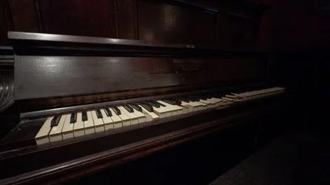 Musical Instruments, Automated Playing, Spooky Mysteries, 4K Close-up Stock Footage 345647450
