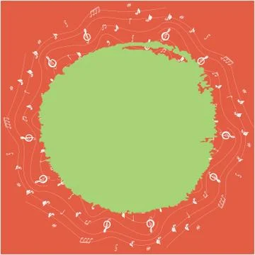Musical instruments border Stock Illustration