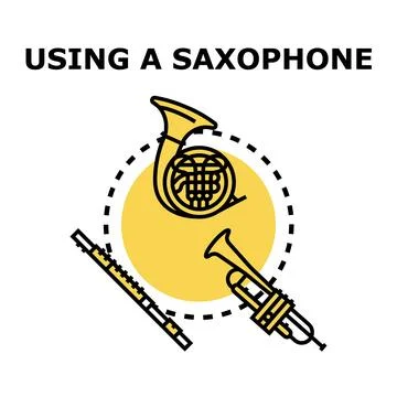 Musical instruments flat line icons concept Stock Illustration