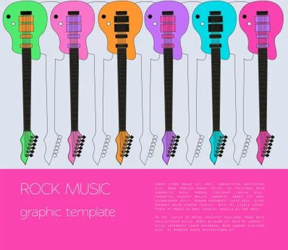 Musical instruments graphic template. Electric guitar Stock Illustration