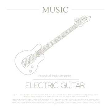 Musical instruments graphic template. Electric guitar Stock Illustration