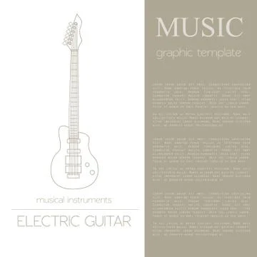 Musical instruments graphic template. Electric guitar Stock Illustration
