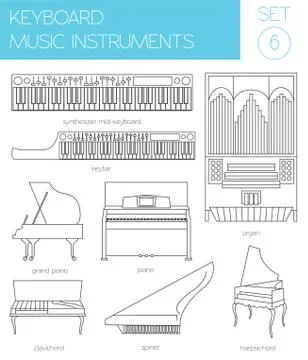 Musical instruments graphic template. Keyboard Stock Illustration
