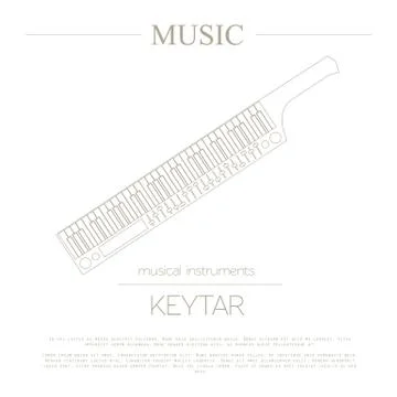 Musical instruments graphic template. Keytar. Illustrazione stock