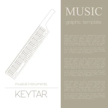 Musical instruments graphic template. Keytar. Ilustración de archivo