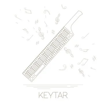 Musical instruments graphic template. Keytar. Stock Illustration