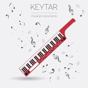 Musical instruments graphic template. Keytar. Illustrazione stock