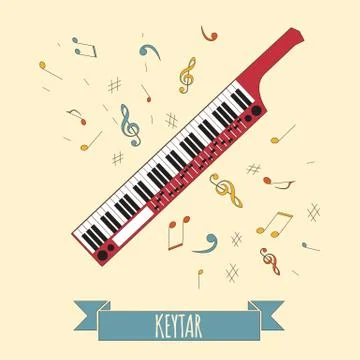 Musical instruments graphic template. Keytar. Stock Illustration