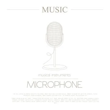 Musical instruments graphic template. Microphone Stock Illustration