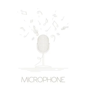 Musical instruments graphic template. Microphone Illustrazione stock