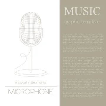 Musical instruments graphic template. Microphone Illustrazione stock