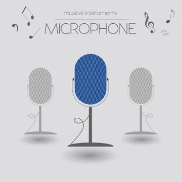 Musical instruments graphic template. Microphone Illustrazione stock