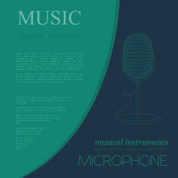 Musical instruments graphic template. Microphone Stock Illustration
