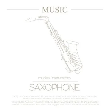 Musical instruments graphic template. Saxophone Illustrazione stock