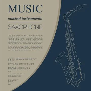 Musical instruments graphic template. Saxophone Illustrazione stock