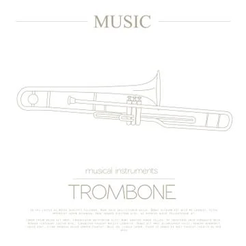 Musical instruments graphic template. Trombone Stock Illustration