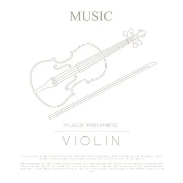 Musical instruments graphic template. Violin. Stock Illustration