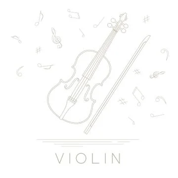 Musical instruments graphic template. Violin. Stock Illustration