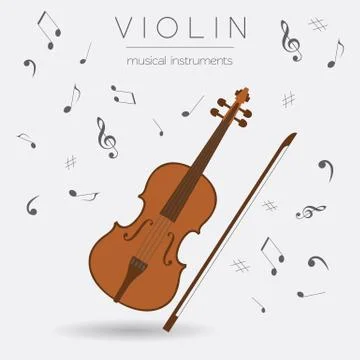 Musical instruments graphic template. Violin. Ilustración de archivo