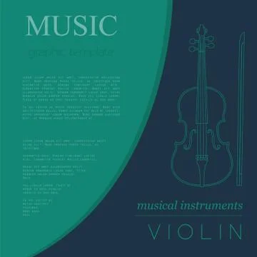 Musical instruments graphic template. Violin. Stock Illustration