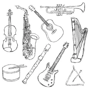 Musical instruments Stock Illustration