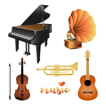 Musical instruments illustration. イラスト素材