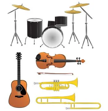 Musical instruments illustrations Stock Illustration