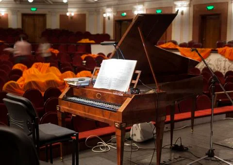 Musical instruments in an orchestra. Stock Photos