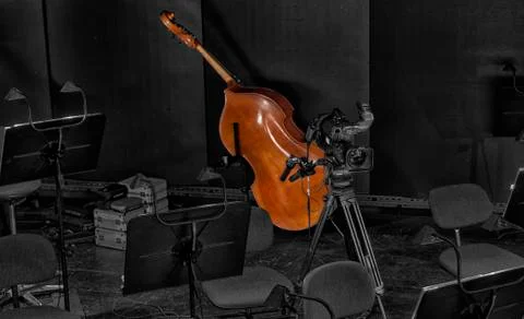 Musical instruments in an orchestra. Stock Photos