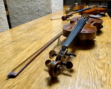 Musical instruments in an orchestra. Stock Photos