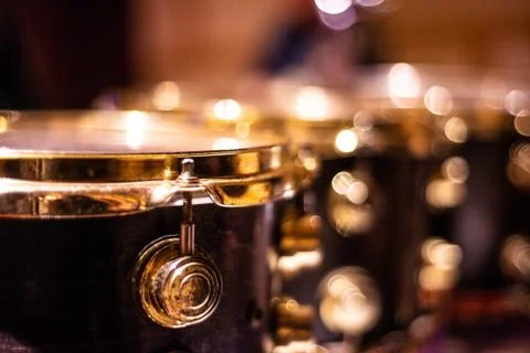 Musical instruments: part of a drum set close up Stock Photos