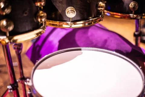 Musical instruments: part of a drum set close up Stock Photos