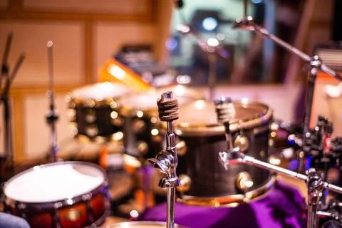 Musical instruments: part of a drum set close up Stock Photos