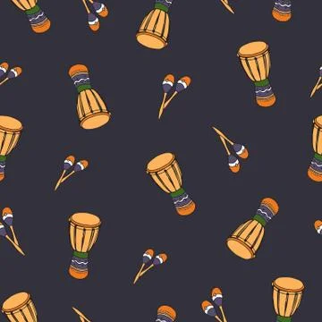 Musical Instruments Pattern 库存插图