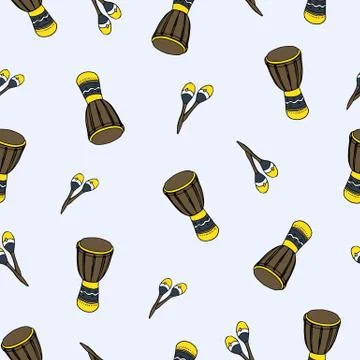 Musical Instruments Pattern Illustrazione stock
