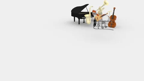 Musical instruments play music Vídeo Stock 70203880