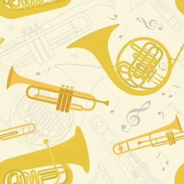 Musical instruments seamless pattern Stock Illustration