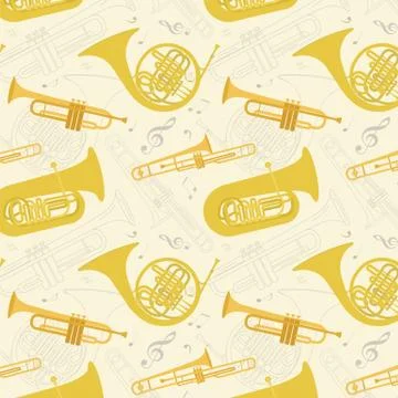 Musical instruments seamless pattern Illustrazione stock