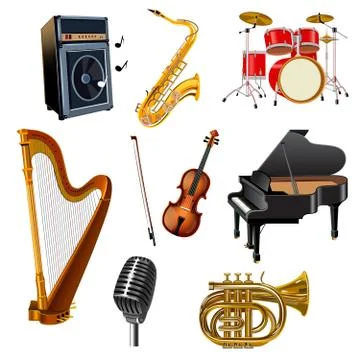Musical Instruments Set Stockillustratie