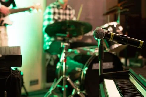 Musical Instruments on Stage Stock Photos