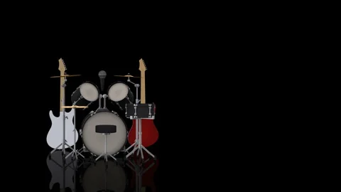 Musical Instruments turn on itself Stock Footage 253673994