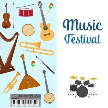 Musical instruments vector illustration. Set of musical instruments trumpet イラスト素材