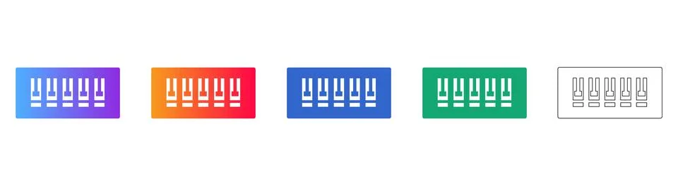 Musical Keyboard Controller Icons Stock Illustration