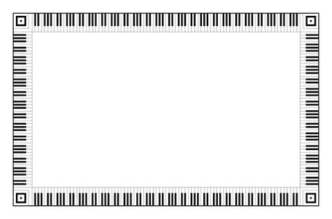 Musical keyboard rectangle frame Stock Illustration