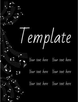 Musical lines on a black background. Stock Illustration