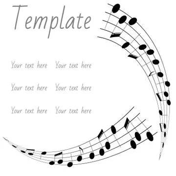 Musical lines on a white background. Stock Illustration