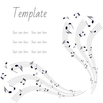 Musical lines on a white background. Stock Illustration